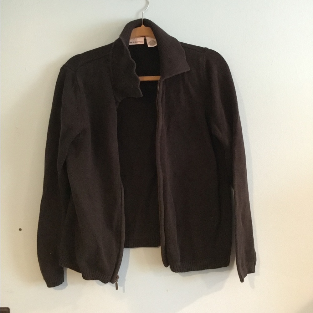 Black zip up cardigan